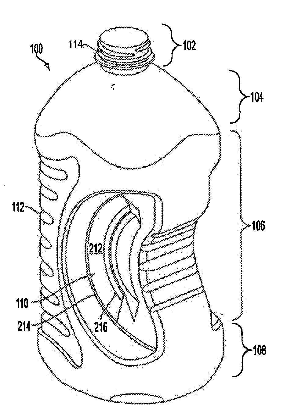System and Method for Forming a Container Having a Grip Region