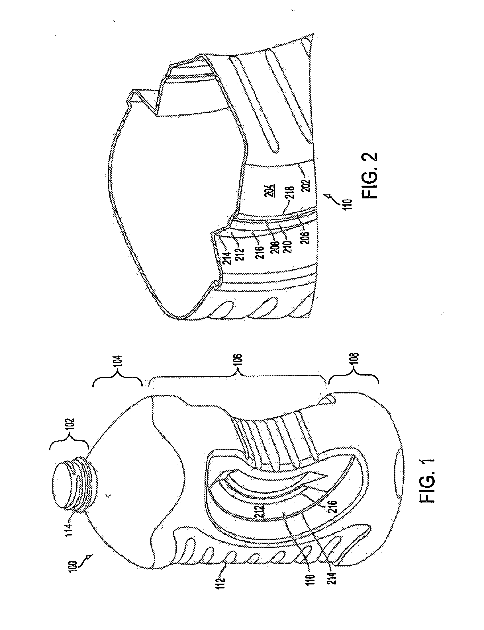 System and Method for Forming a Container Having a Grip Region