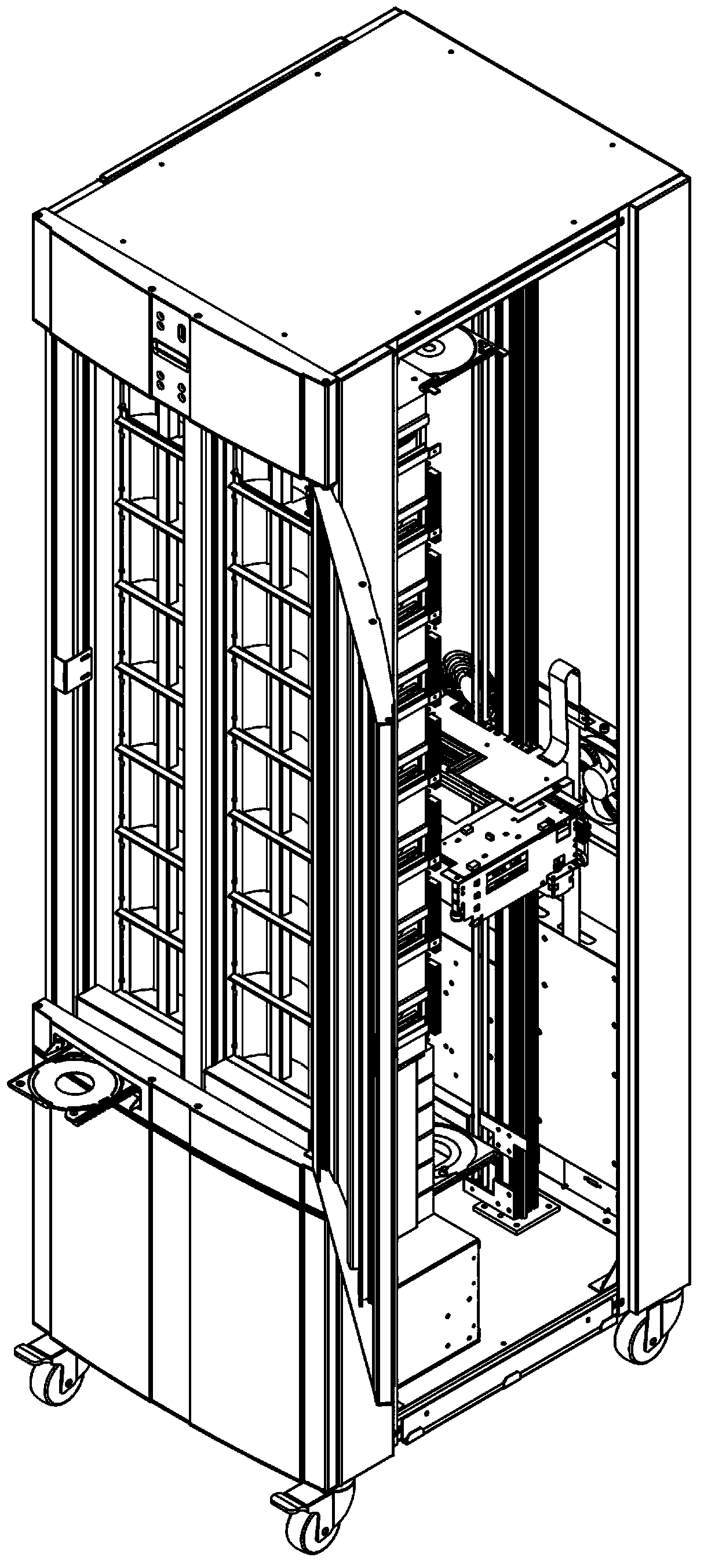 Optical disk library and random grabbing method for multiple directly laminated optical disks of optical disk library