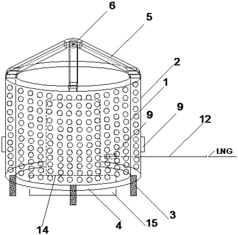 LNG air temperature type gasification device and method for generating electricity by using sun wall and temperature difference