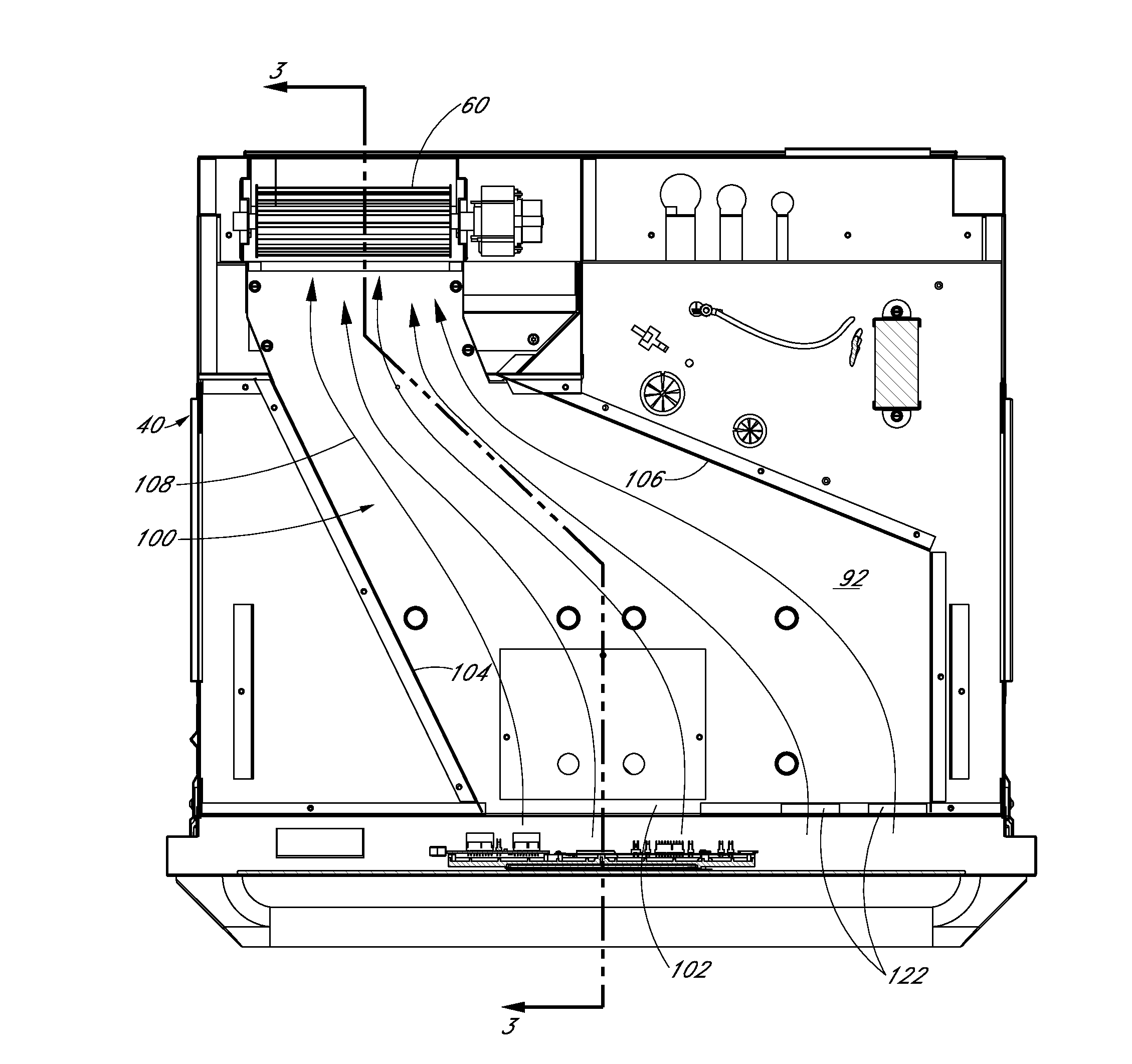 Oven with control panel cooling system