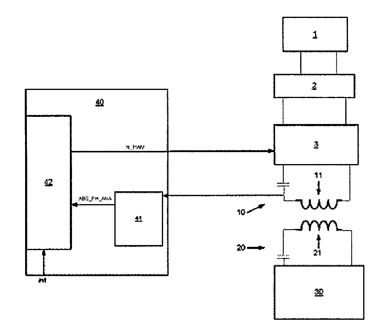 Method for the contactless charging of the battery of an electric automobile