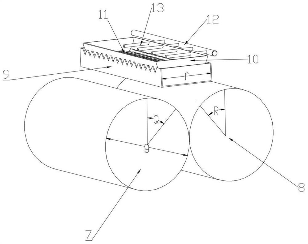 Two-stage groove type distributing device provided with pressure stabilizing plate and used for thin-layer drying equipment