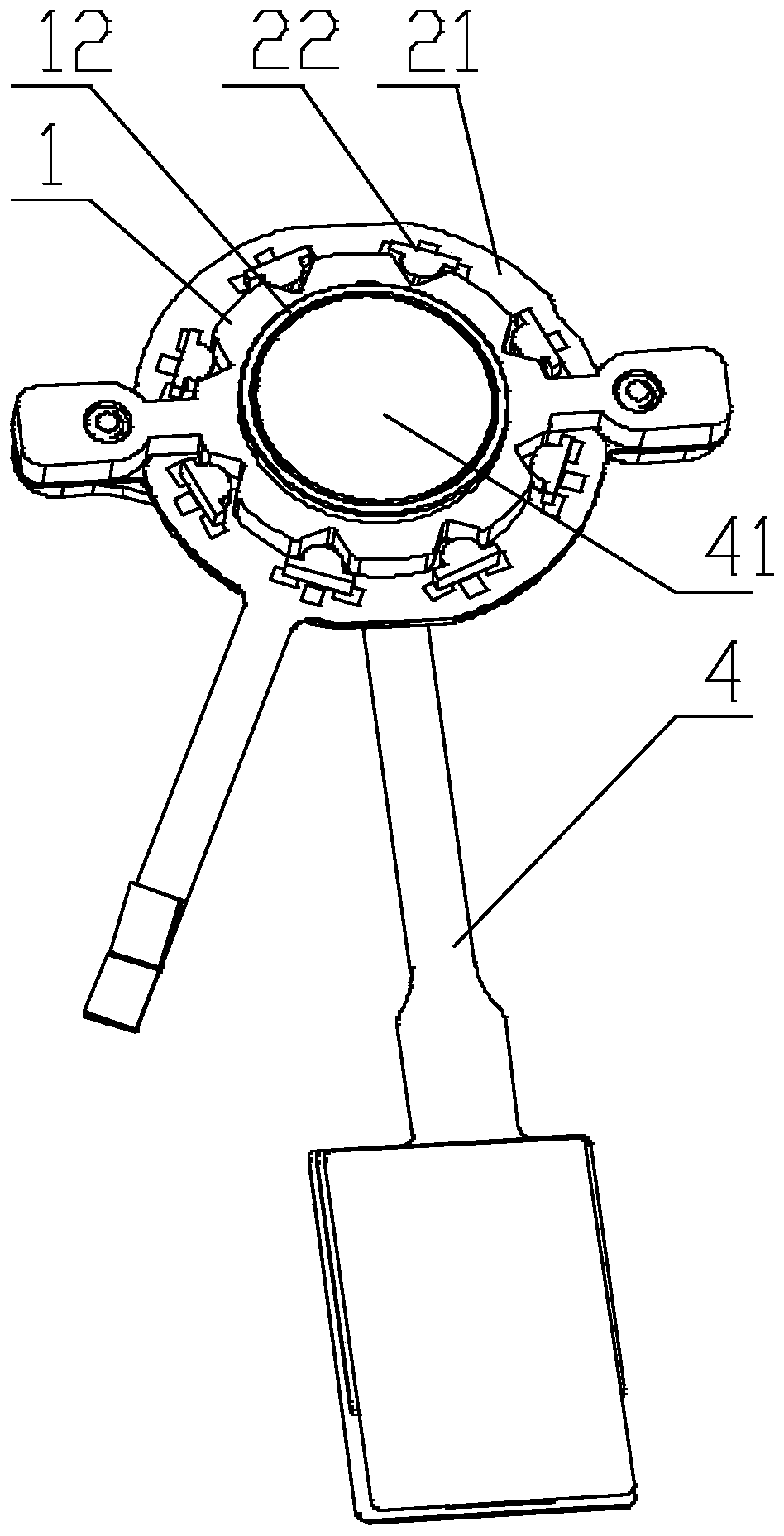 Whole-circle light assembly and key module with whole-circle light effect