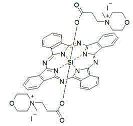 Silicon phthalocyanine axially bonded with piperidine or morpholine derivative with ester bond