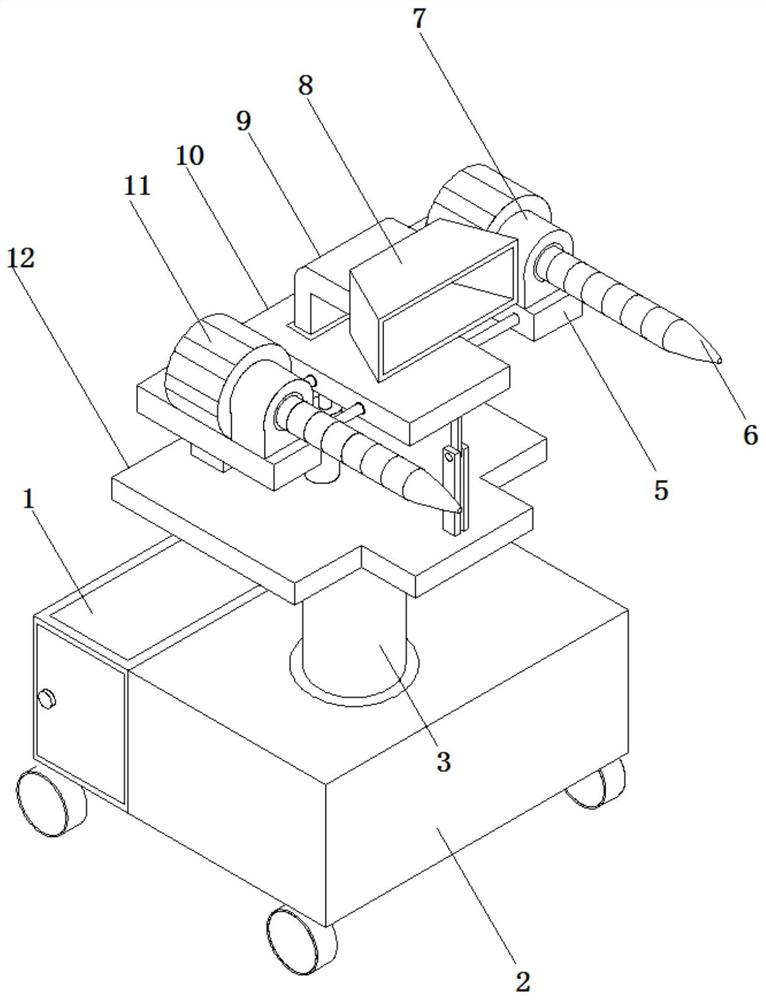 Outburst prevention device for coal mine underground coal roadway tunneling drilling construction