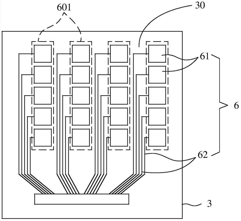 Lens layer of open type three-dimensional touch display device and electrode structure thereof