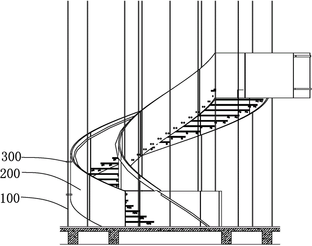 Sling steel structure stair