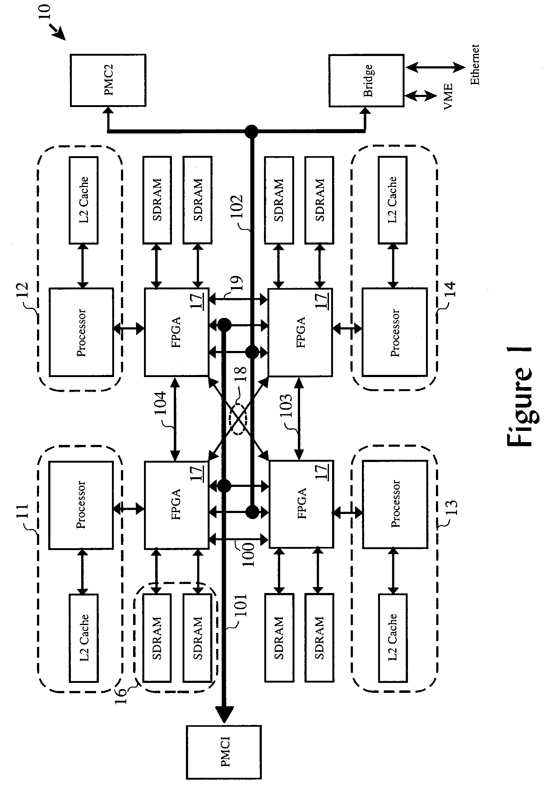 Autonomous signal processing resource for selective series processing of data in transit on communications paths in multi-processor arrangements