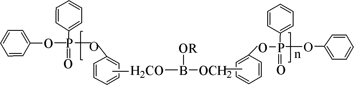 Fire retardant containing boron phenyl phosphonic acid esters and preparation method thereof