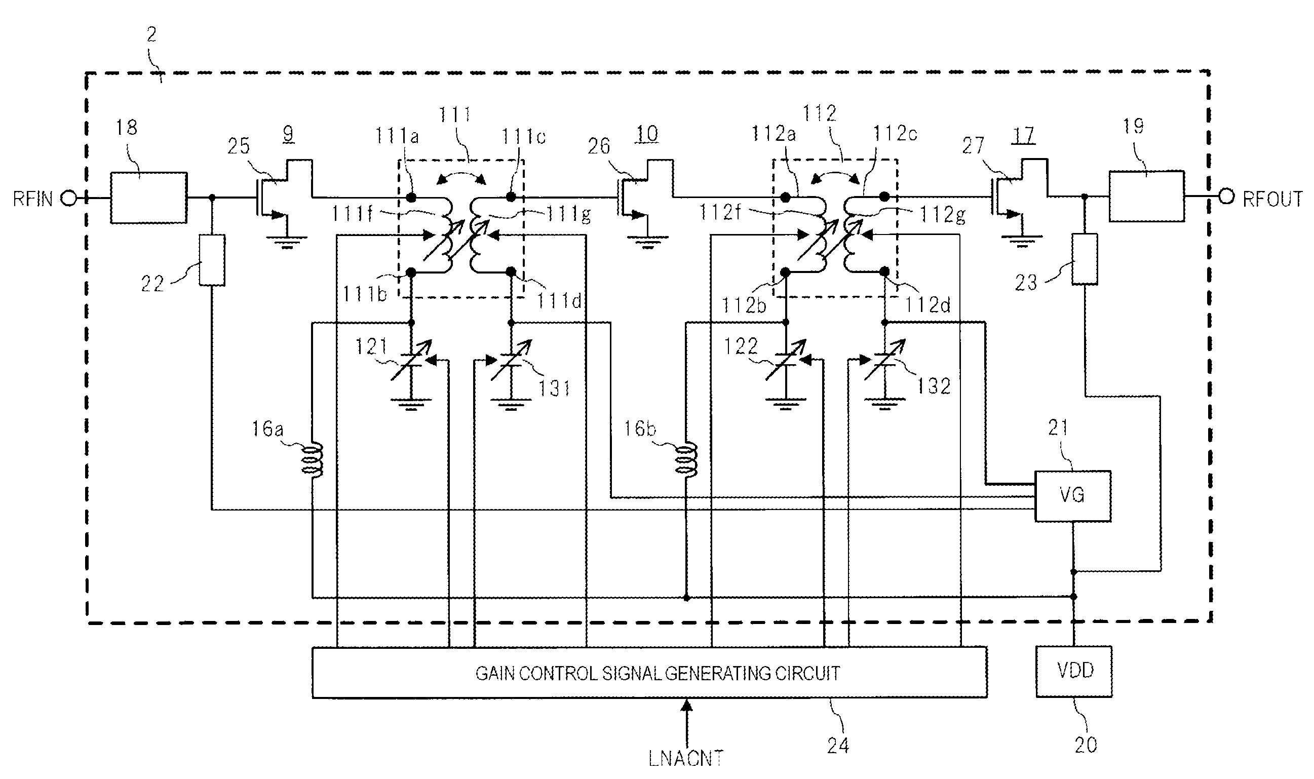 Variable matching circuit and amplifier