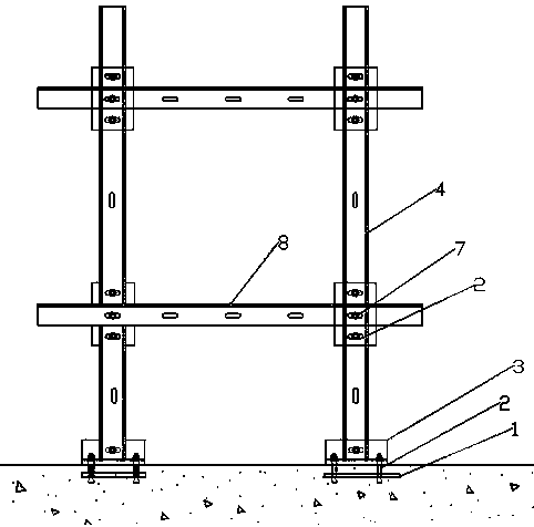 Assembly-type base layer keel steel frame