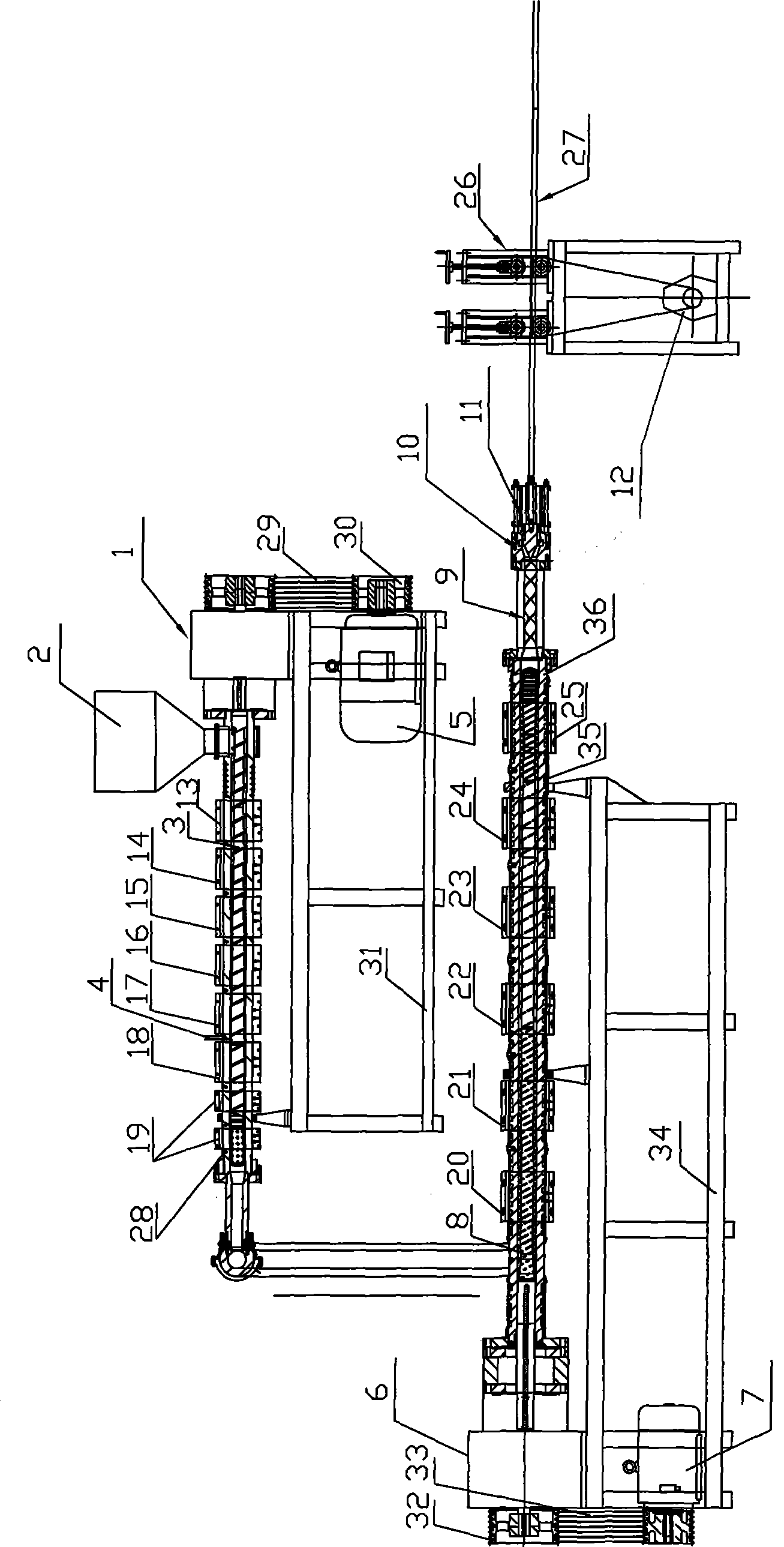 Equipment and method for producing polystyrene extruded plastic foam insulated pipes