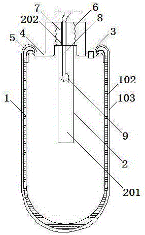 One-time composite structure gas blaster and manufacturing method thereof