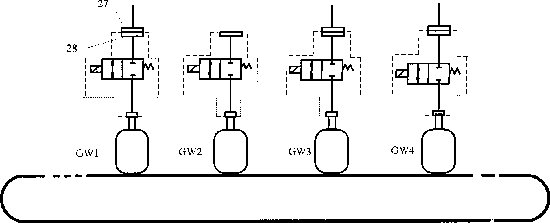 High precision gas leakage working position separating detection device