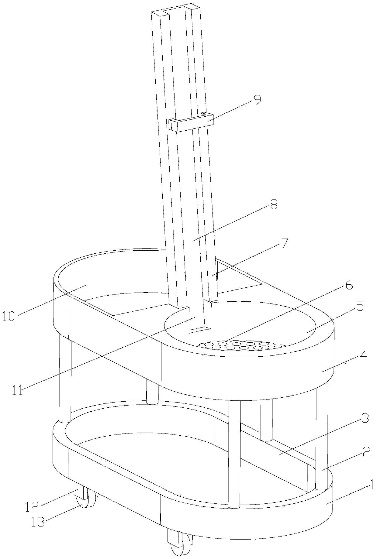 Storage device of mop and matched mop bucket