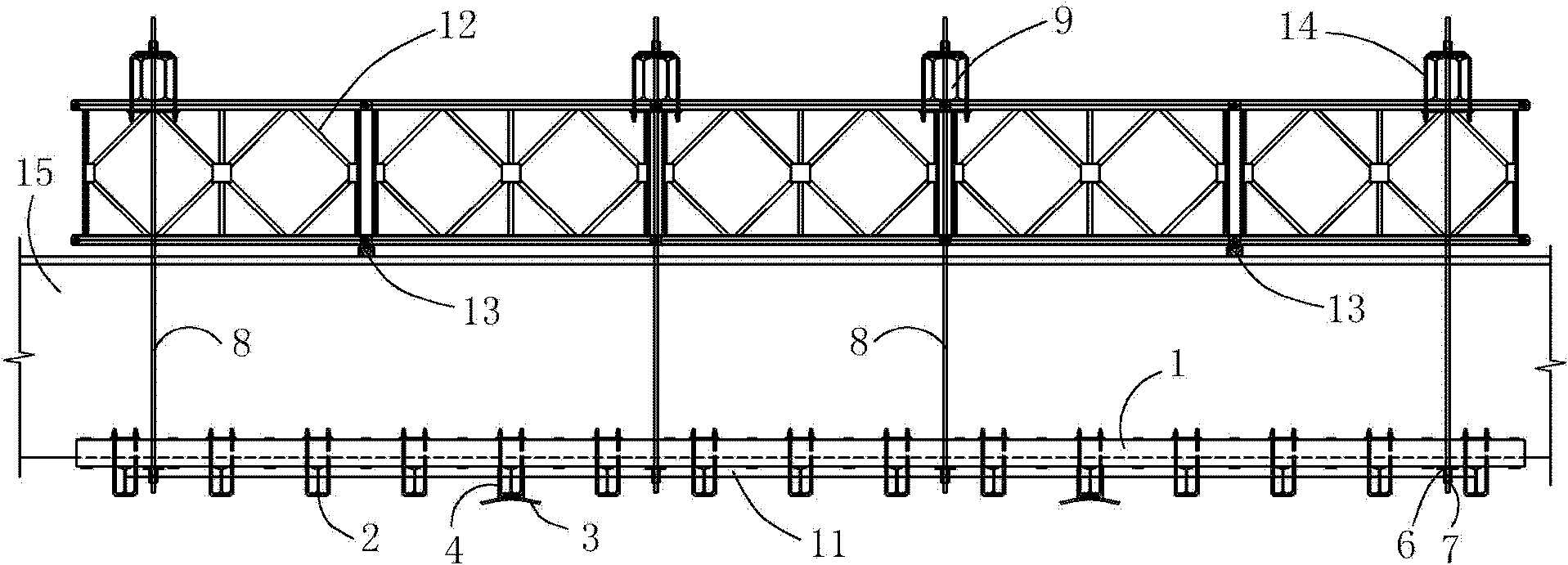 Combined type protection shed frame and construction method thereof