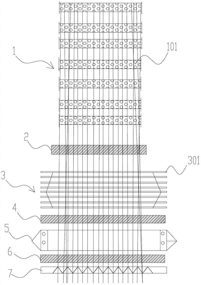 Sizing machine with automatic flower arrangement function and its automatic flower arrangement method