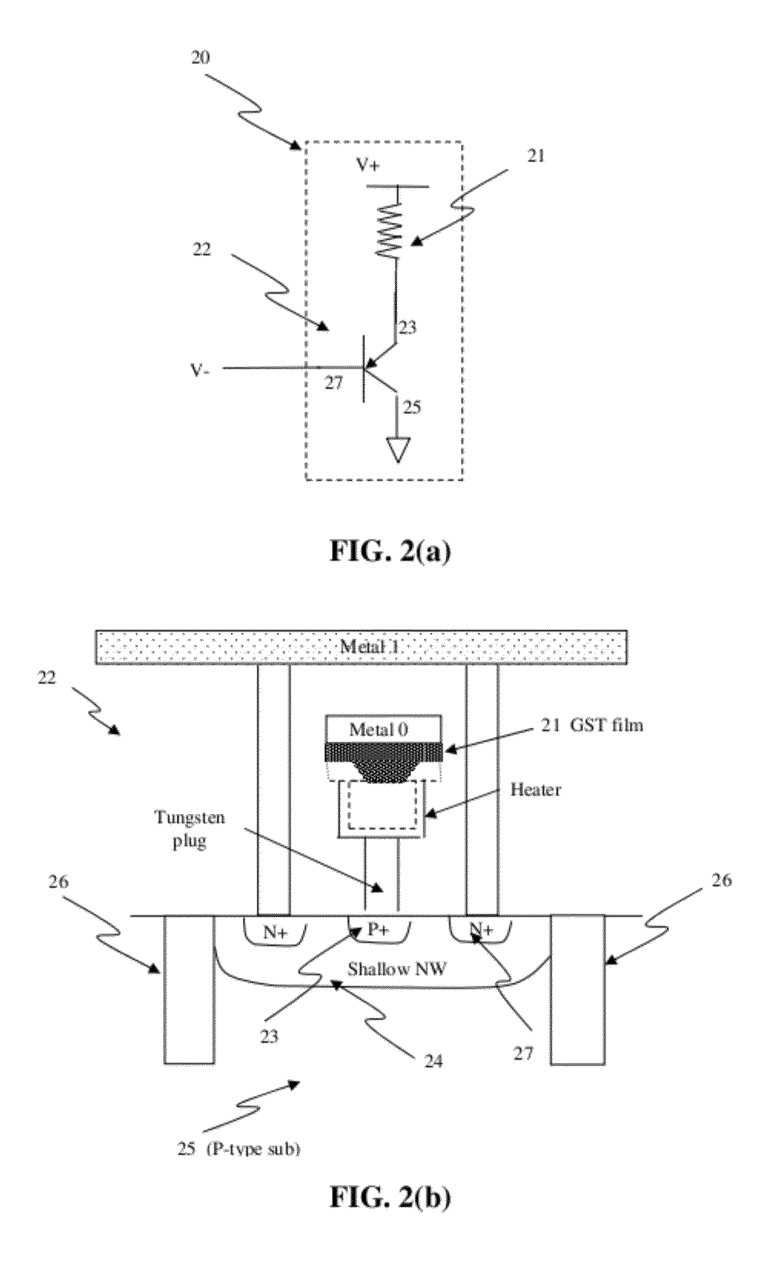 Memory devices using a plurality of diodes as program selectors for memory cells