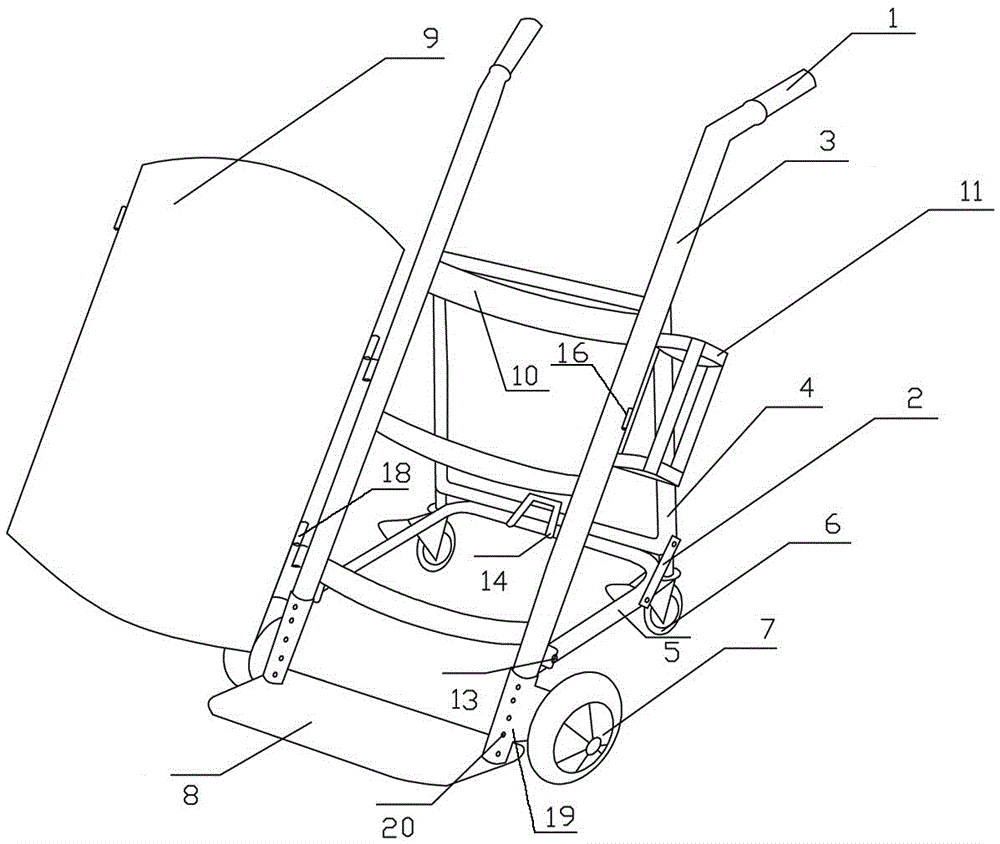 Self-made detachable trolley for transporting and placing gas cylinders in construction site and making method thereof
