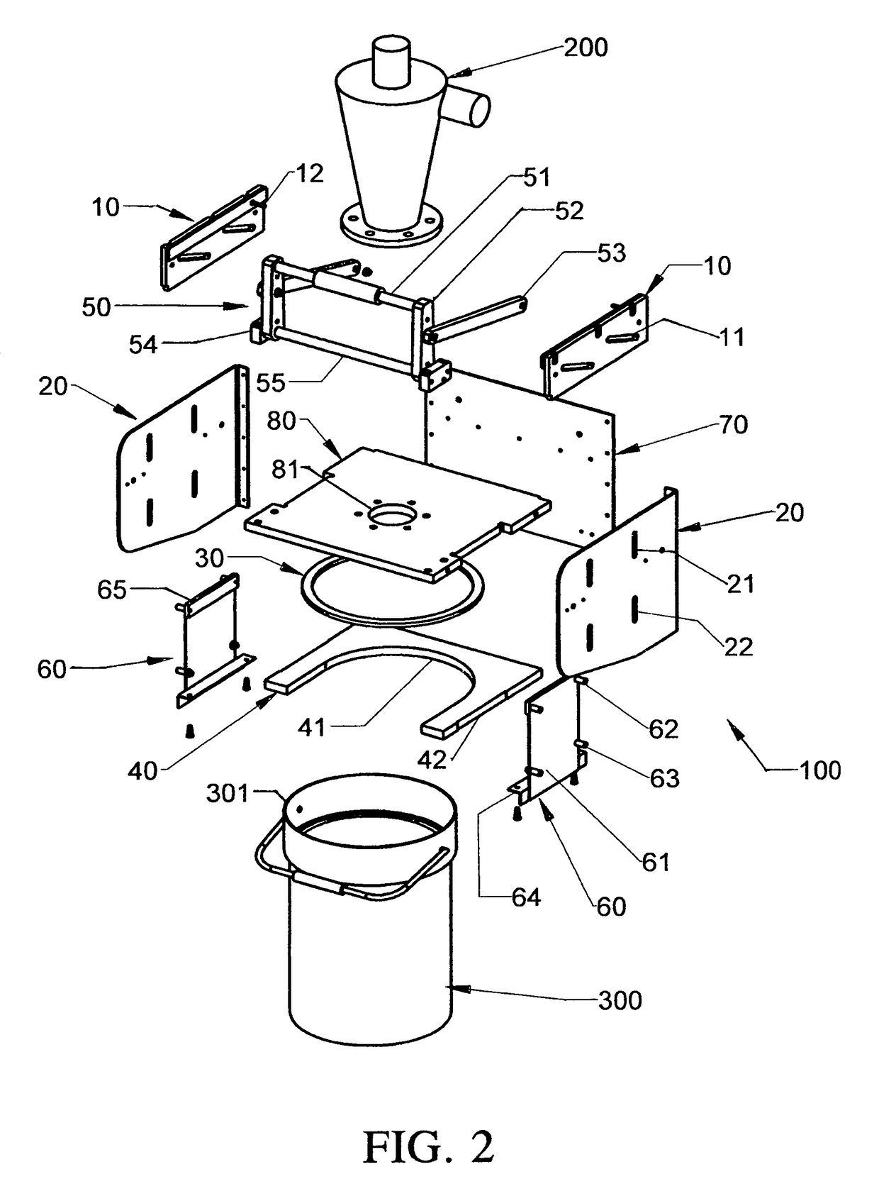 Loading apparatus for dust collection containers