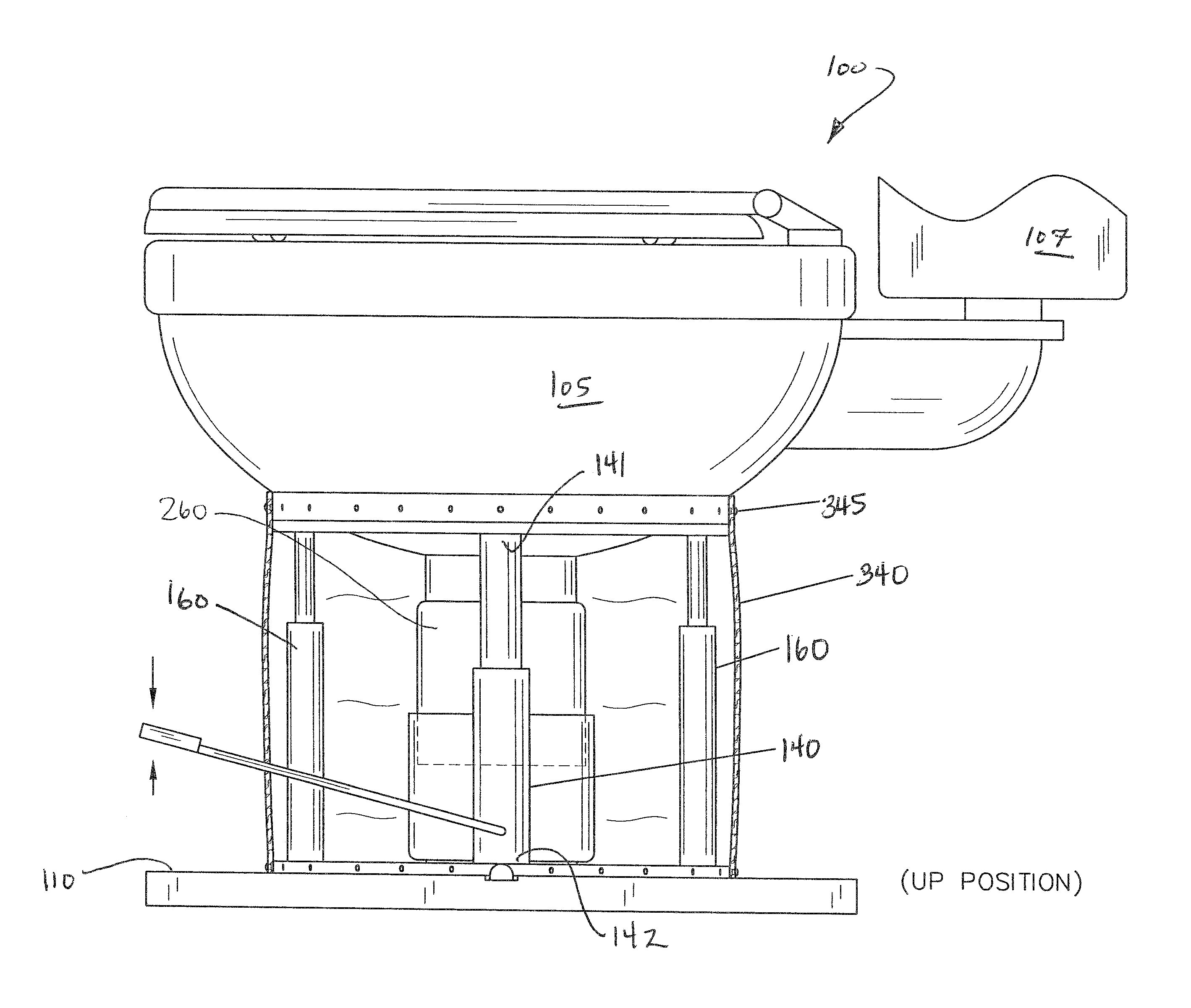 Toilet device with lifting capability