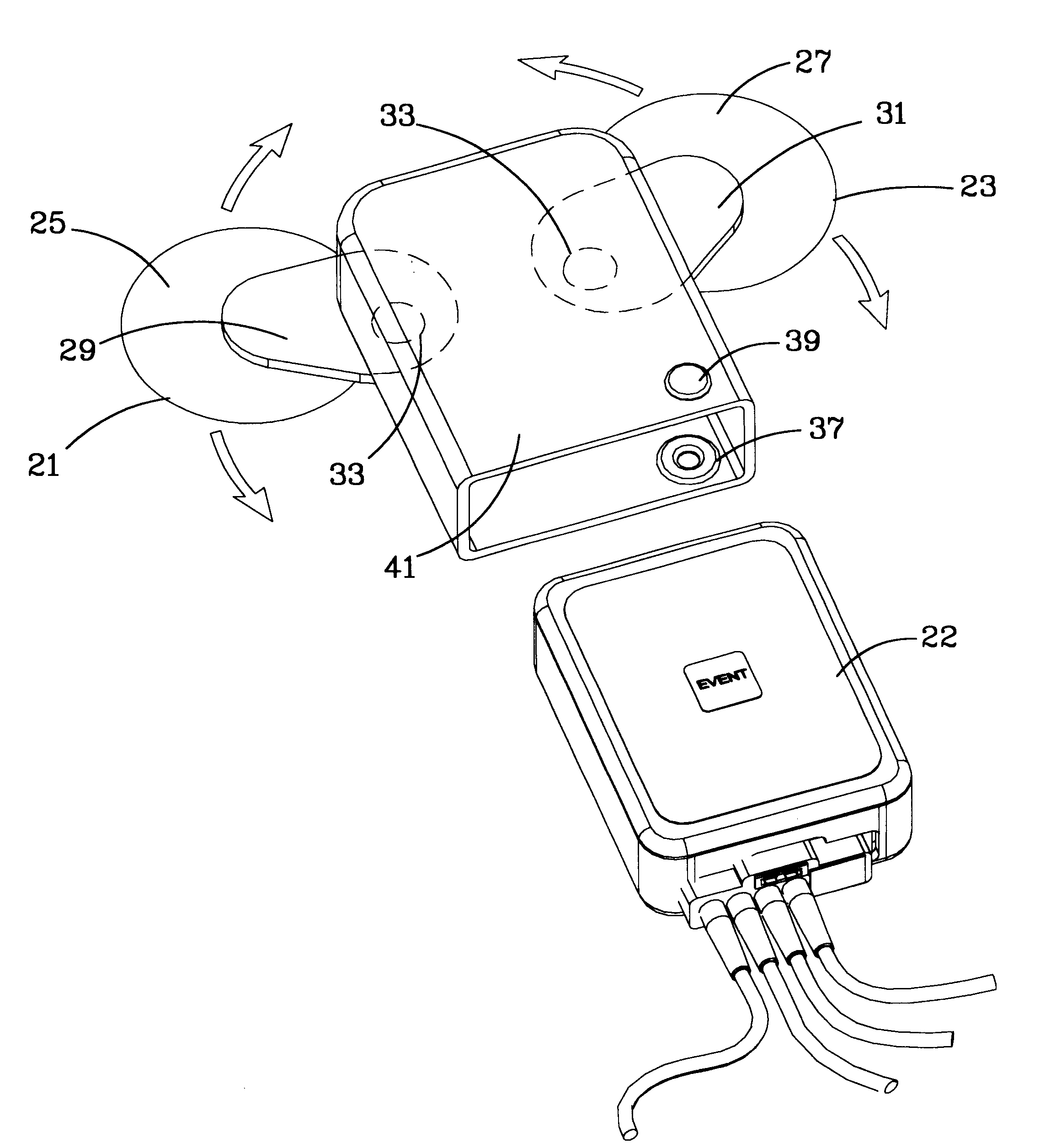 Ambulatory physio-kinetic monitor with envelope enclosure