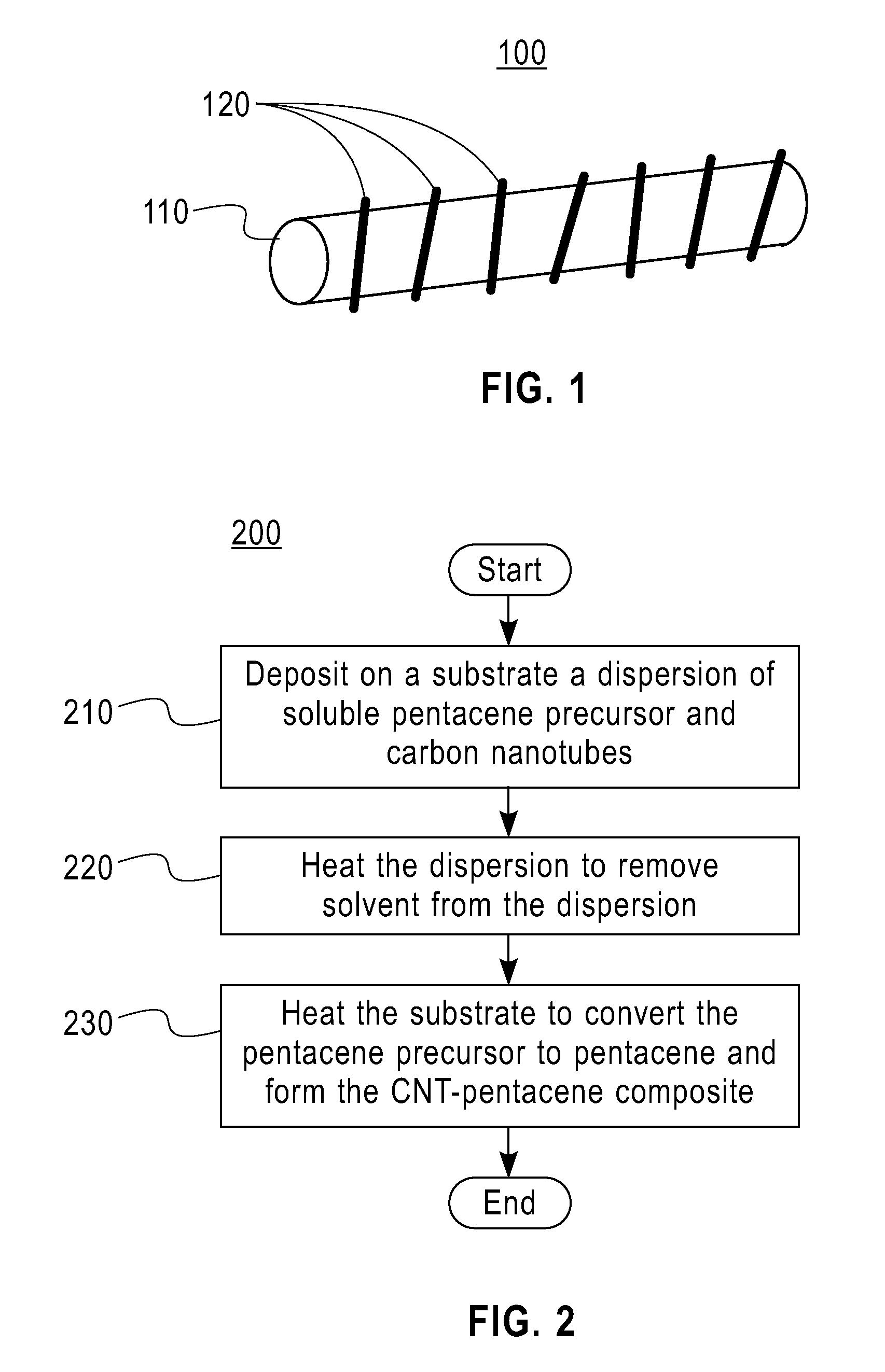 Pentacene-carbon nanotube composite, method of forming the composite, and semiconductor device including the composite