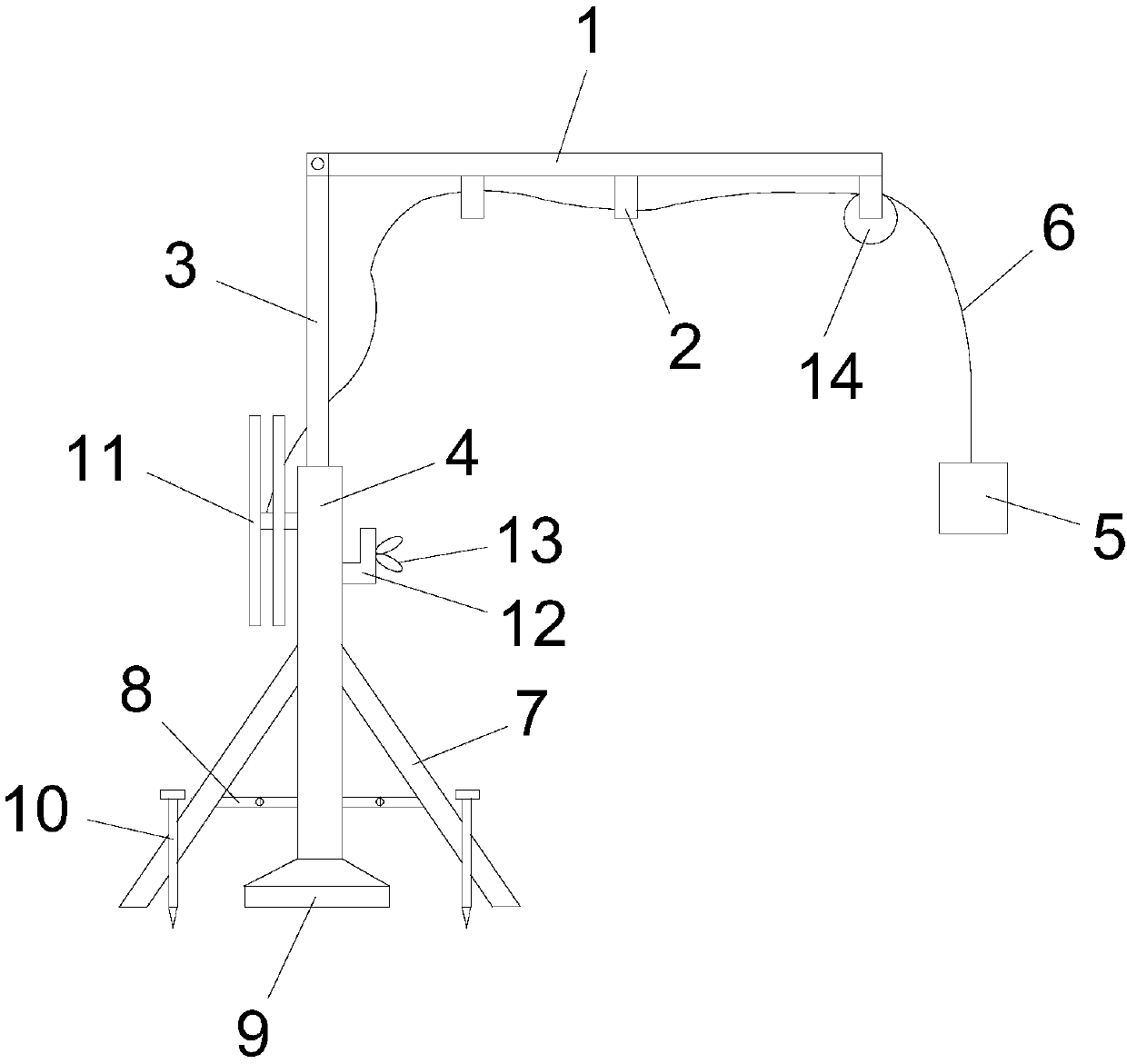 VR equipment suspension frame with guiding wheel