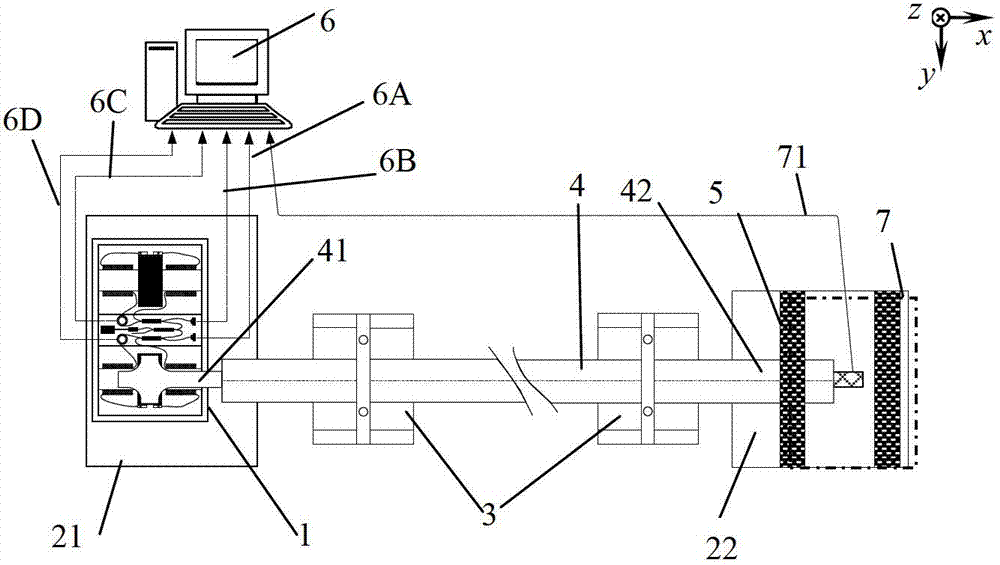 Optical fiber displacement sensor with ultra-short baseline compliant cylinder structure and optical fiber strain gauge