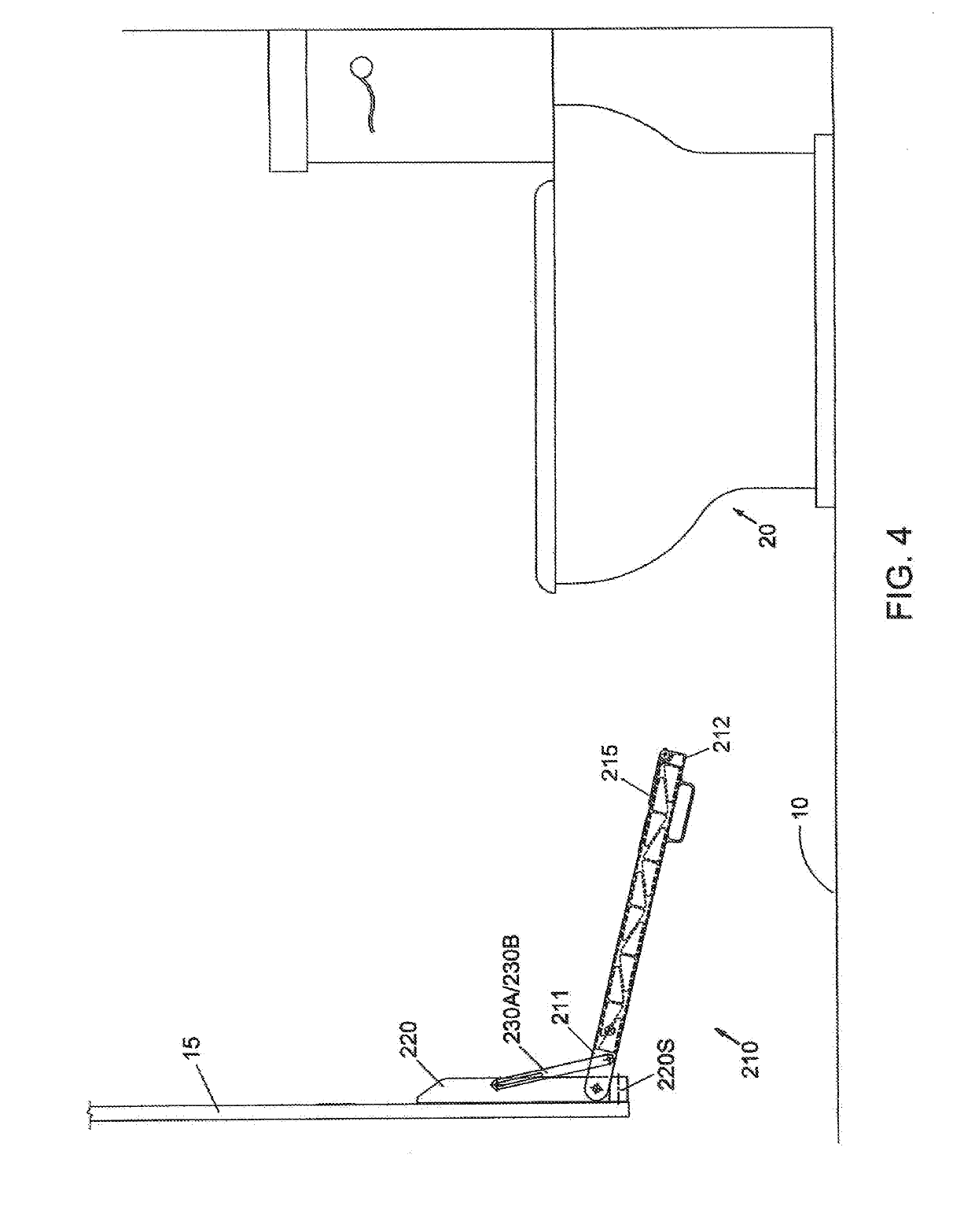 Lavatory Enclosure-to-Toilet Device with Replaceable Cartridge For Hygienic Support of Lowered Slacks