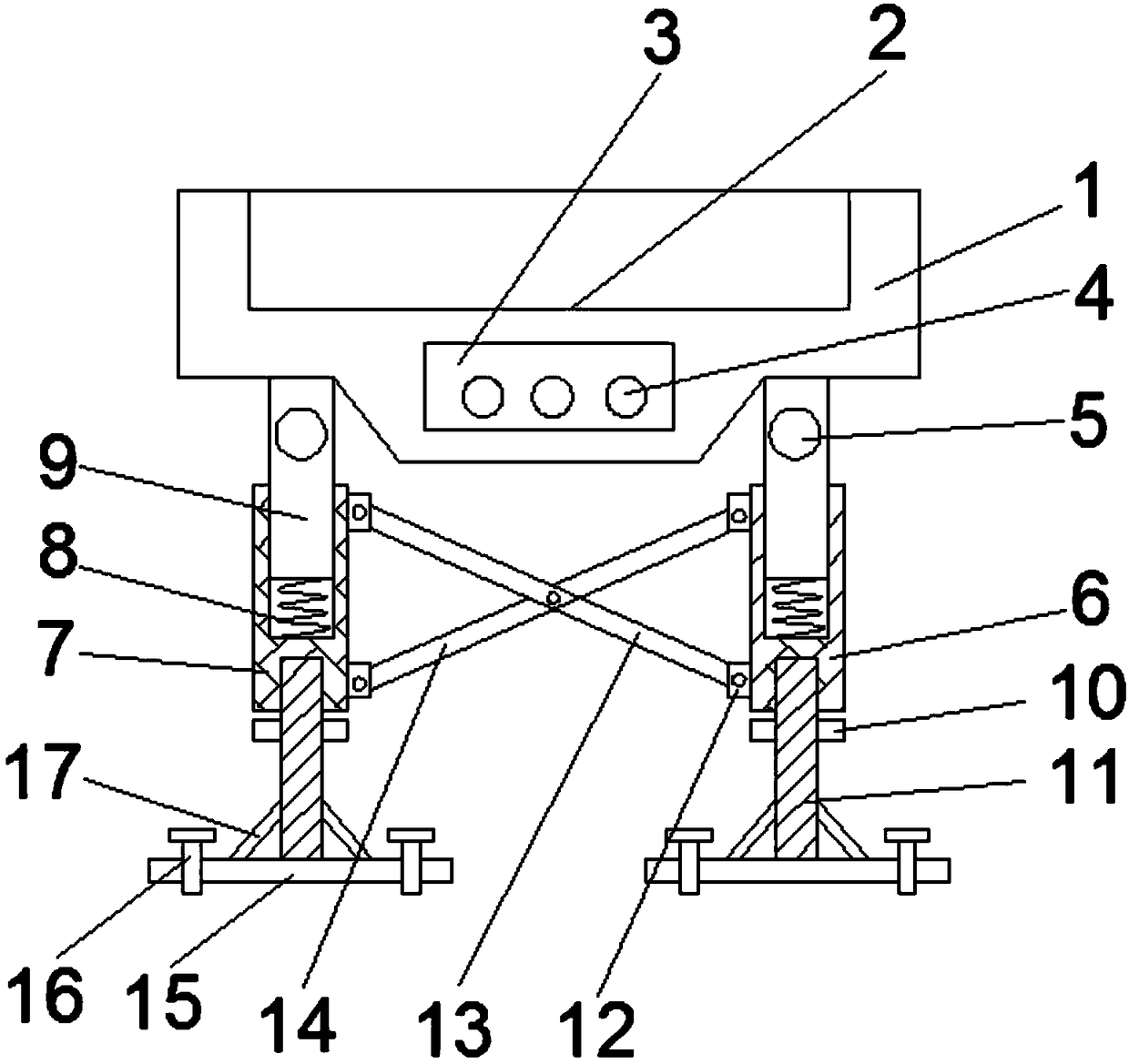 Mounting bracket for engine room of electric motor coach