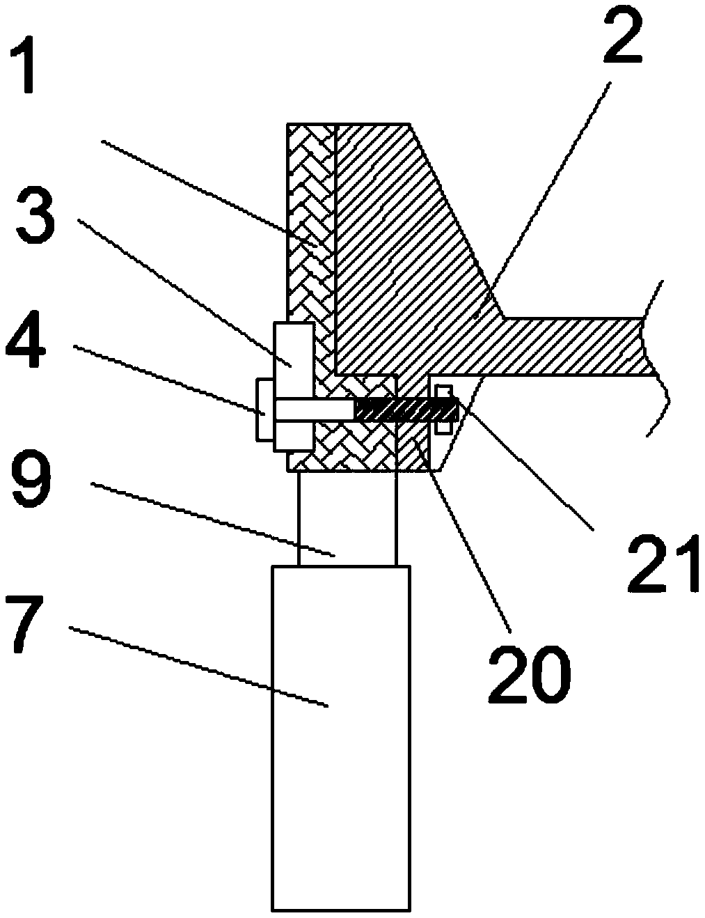 Mounting bracket for engine room of electric motor coach