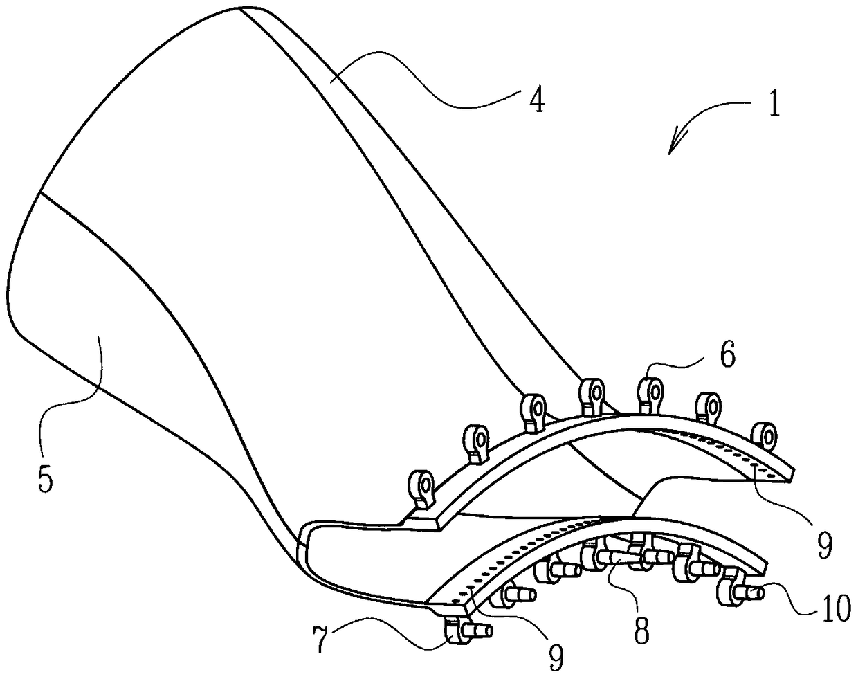 Gas turbine transition section structure and gas turbine