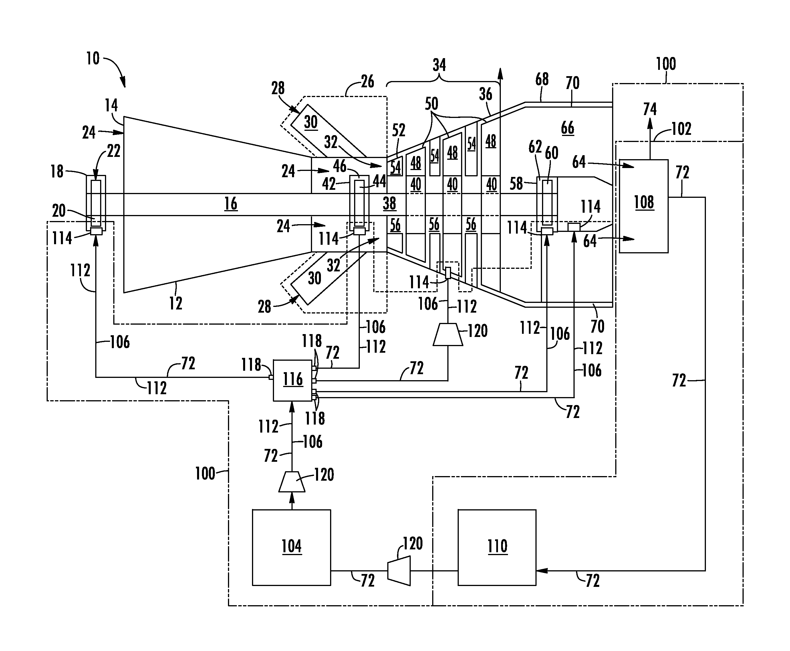 System and method for cooling a gas turbine with an exhaust gas provided by the gas turbine