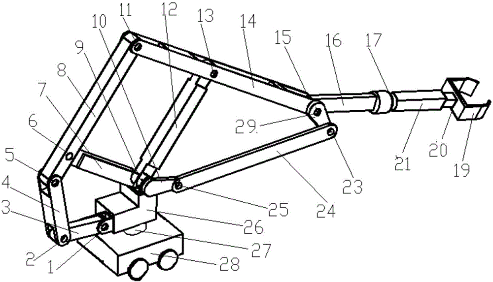 Controllable multi-connecting-rod mobile manipulator