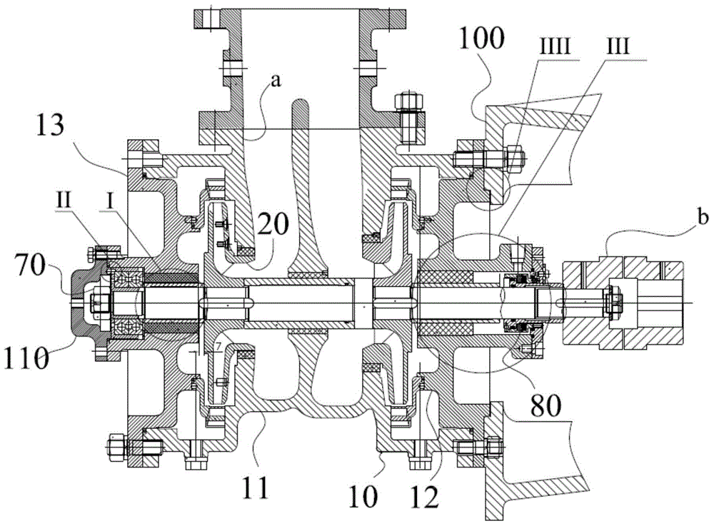 A centrifugal pump with self-lubricating bearings and self-centering