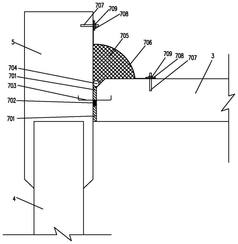 Diaphragm wall and toe board water pressure sealing type flexible water stop structure and construction method