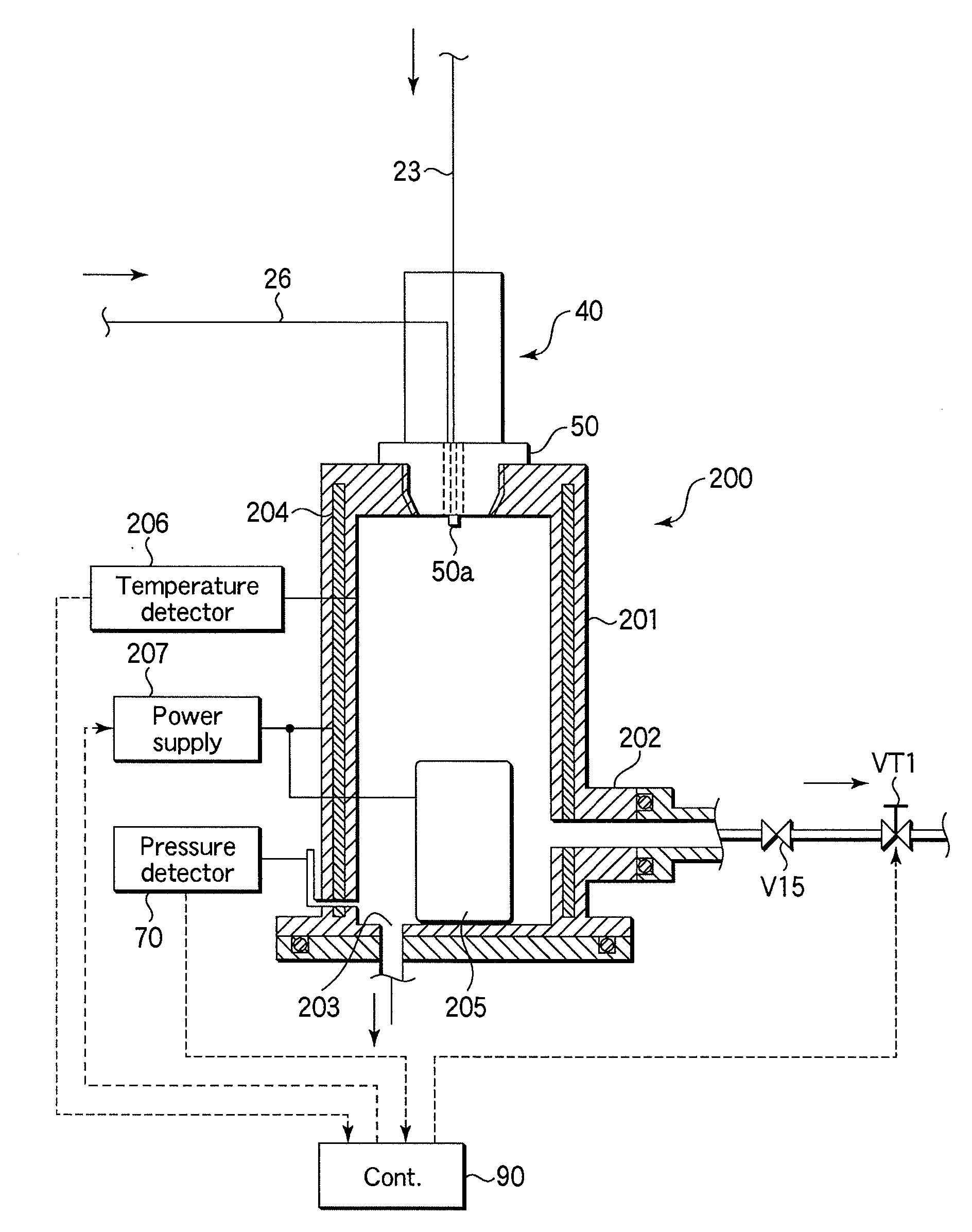 Semiconductor processing system including vaporizer and method for using same