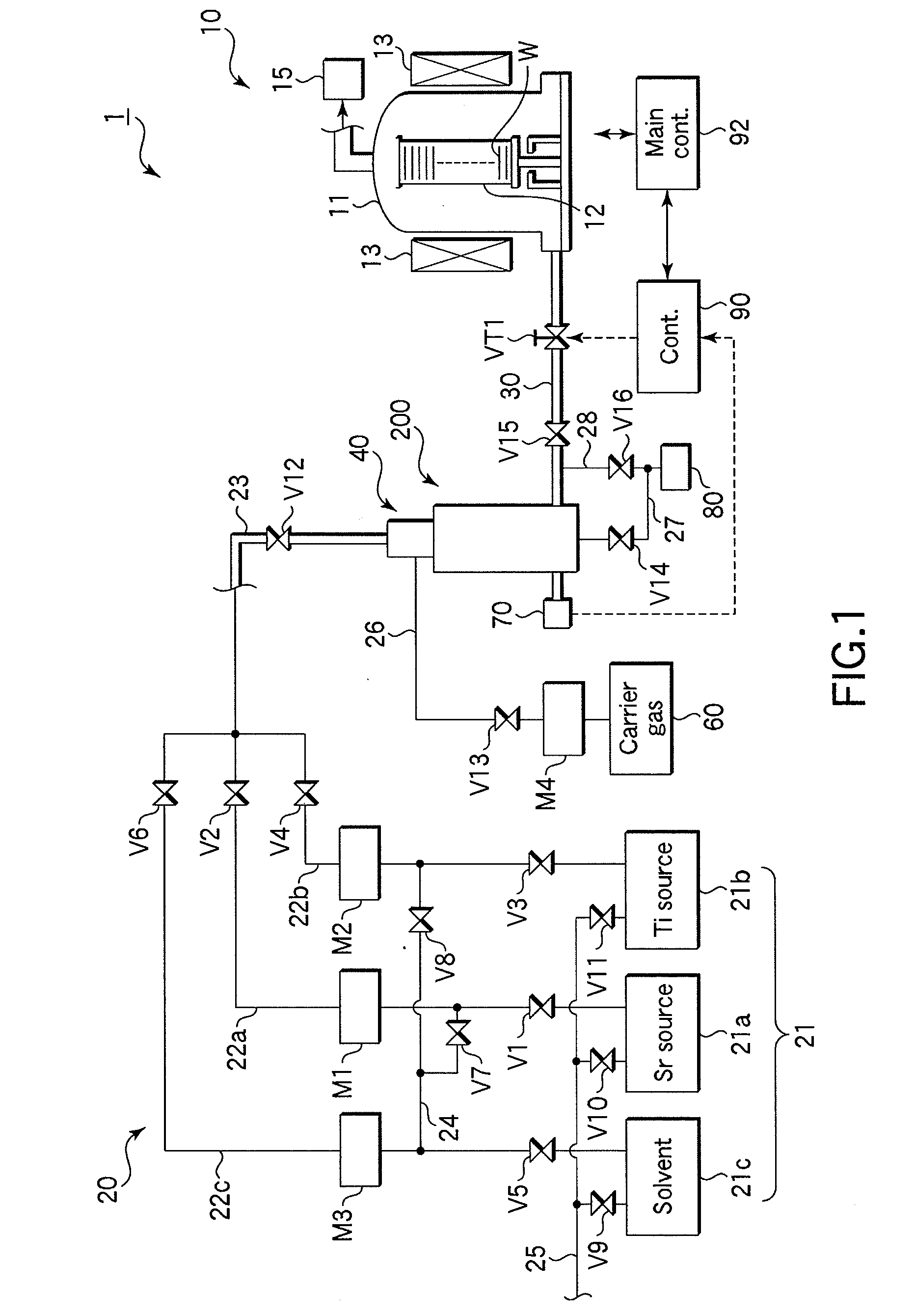 Semiconductor processing system including vaporizer and method for using same