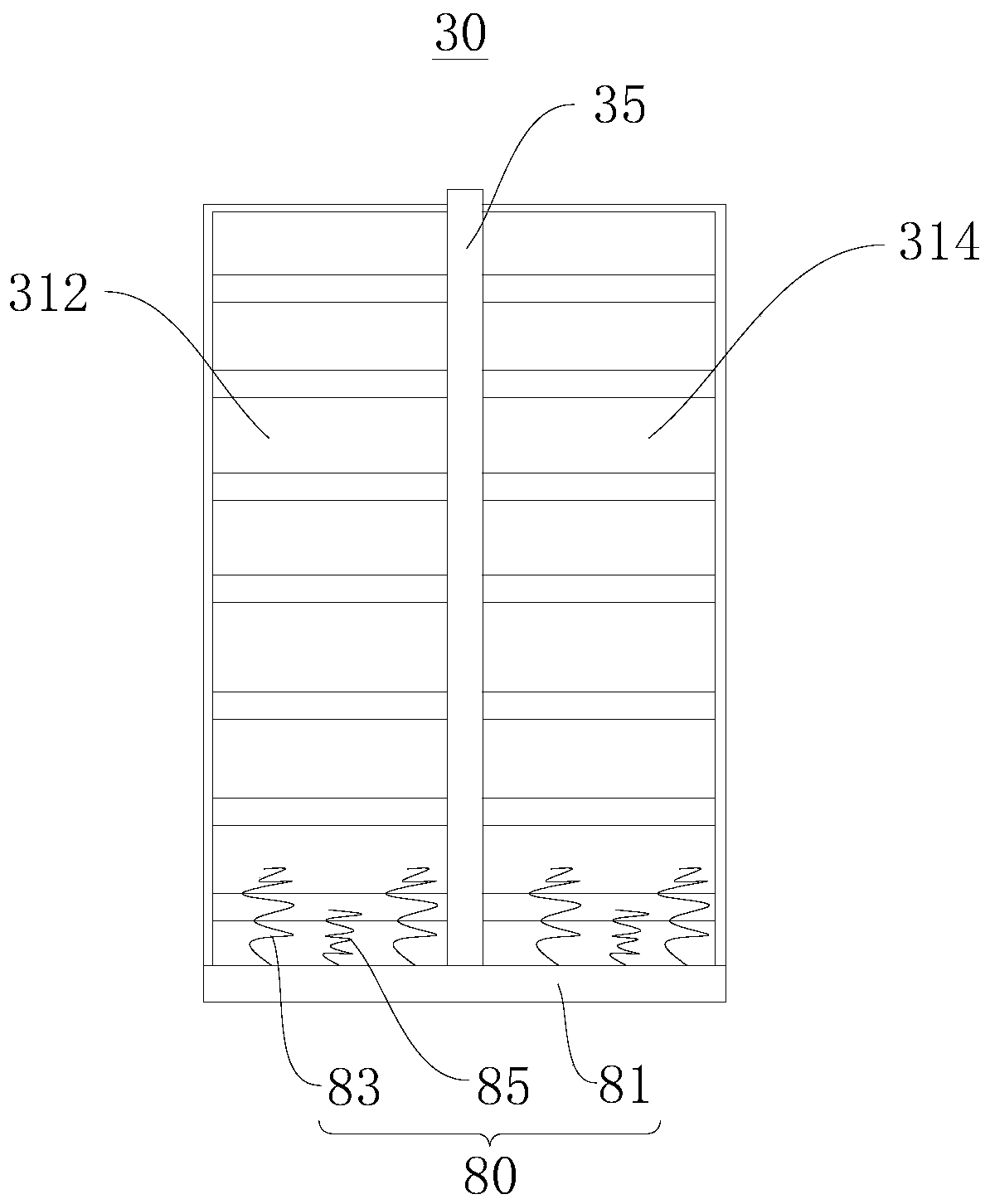 Material flow turntable for sand core assembly and material flow method for sand core assembly