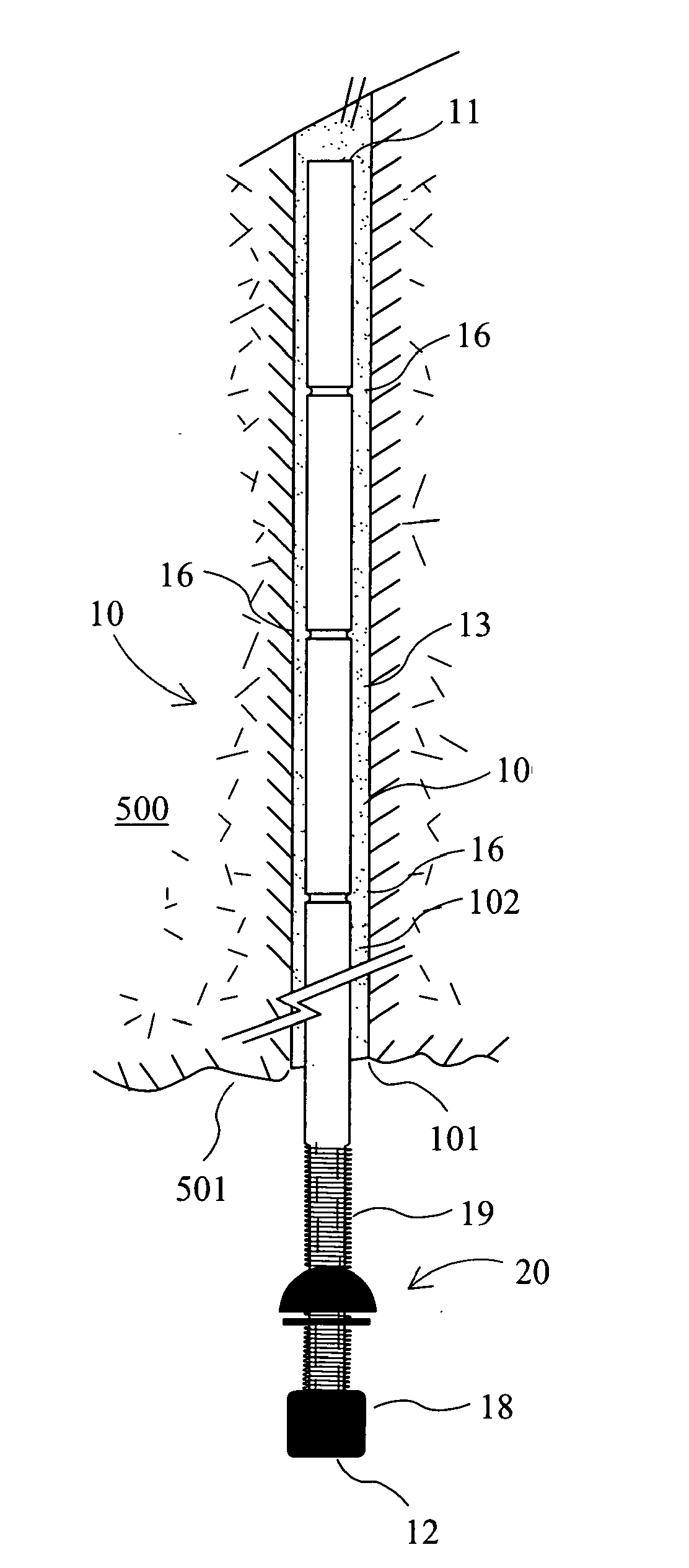 Breakable rock bolt