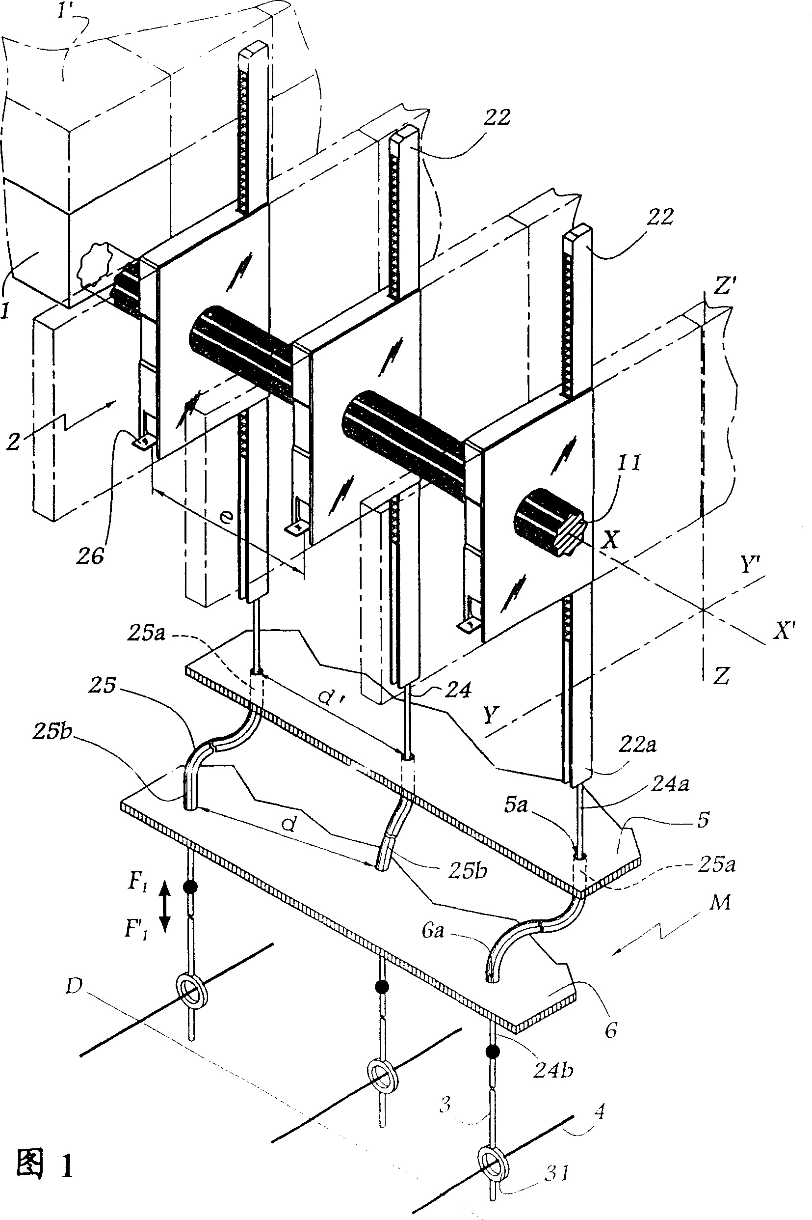 Device for forming shed in weaving loom of jacquard type