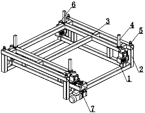 Driving device of fine wool rolling brush for square tube scrubbing