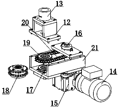 Driving device of fine wool rolling brush for square tube scrubbing