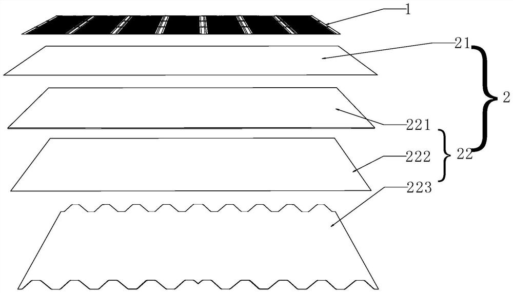 Flexible photovoltaic module integrated structure and system and installation method of system