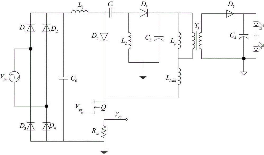 Primary control LED driving circuit based on SEPIC and Fly-back circuits
