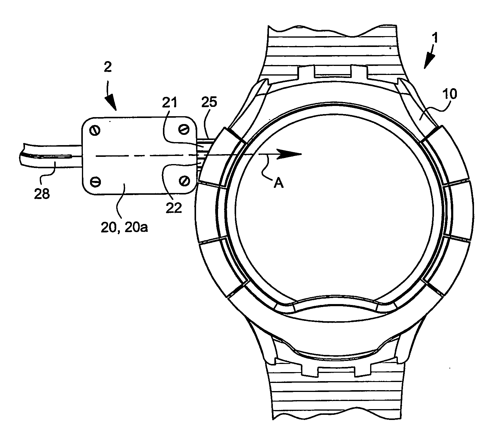 Device for establishing an electrical connection between a portable electronic instrument and an external device, in particular for performing the recharge of a battery of said instrument