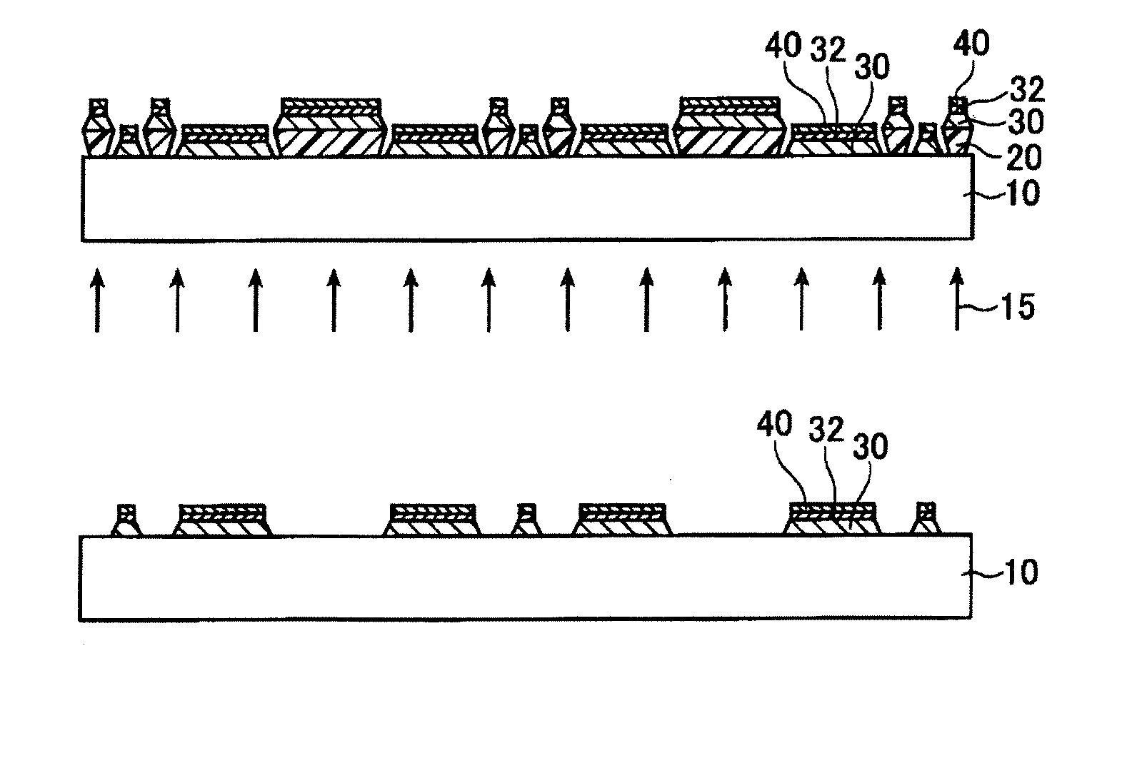 Method for forming electrodes and/or black stripes for plasma display substrate