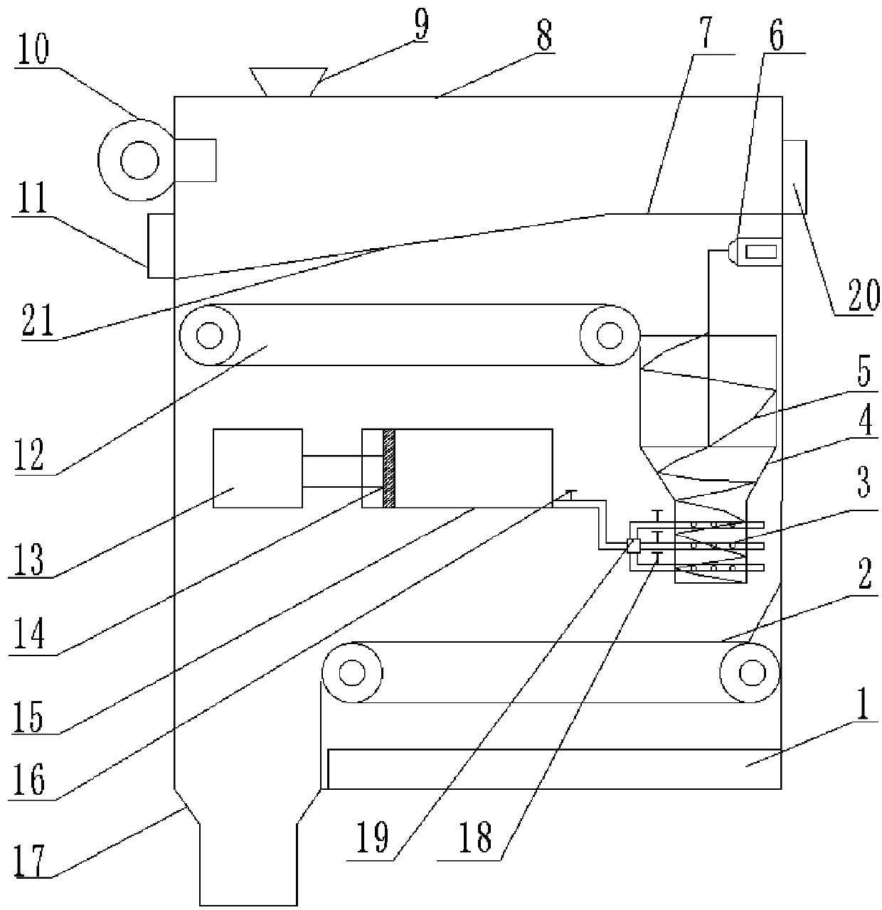 Seed coating machine with filtering device